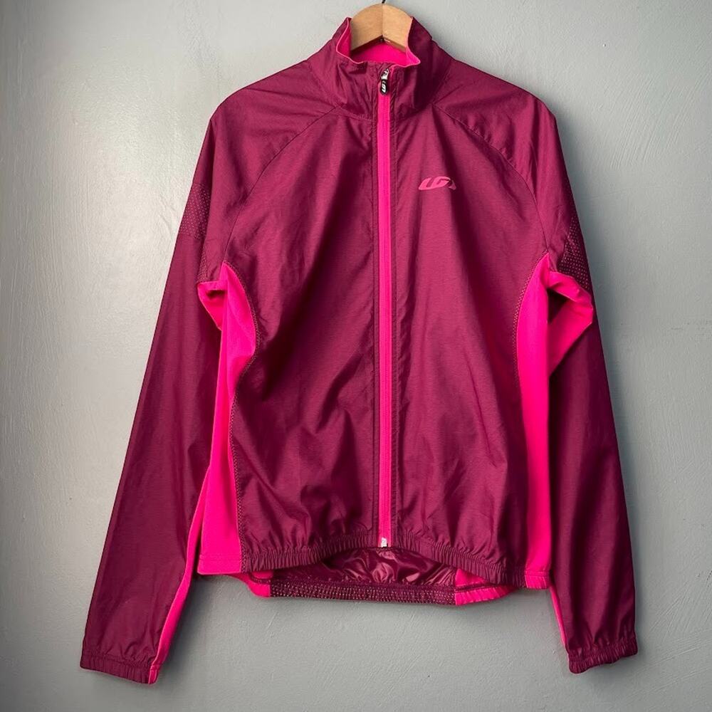 Louis Garneau Womens Size XL Pink Cycling Lightweight Windbreaker Jacket Mesh